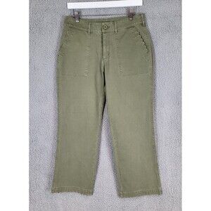 NWOT Sundance Pants Olive Green Scallop Edge Size 8 Stretch Ankle Crop